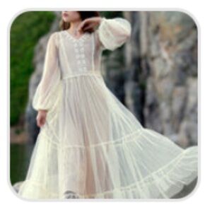 Joyfolie Encanta Maxi in Winter White/Ivory Lace Maxi Dress NWT